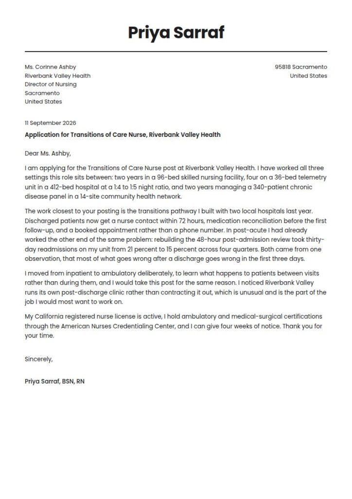 Healthcare Cover Letter Examples & Templates
