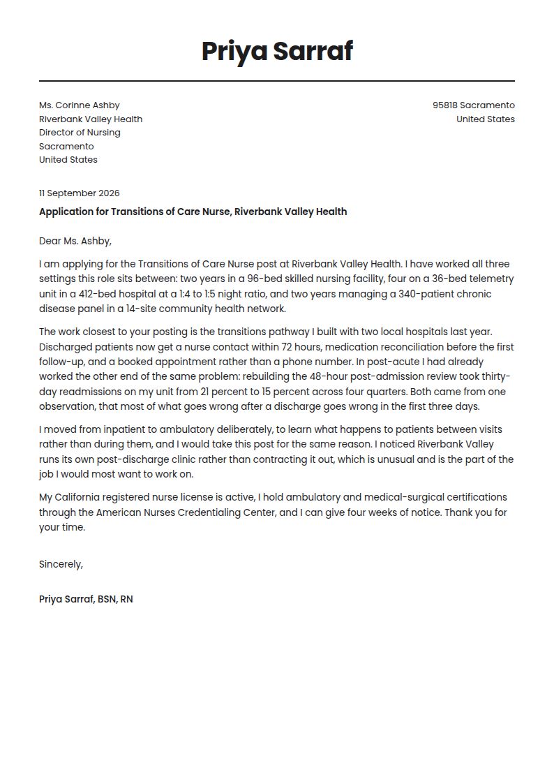 Healthcare Cover Letter Examples & Templates