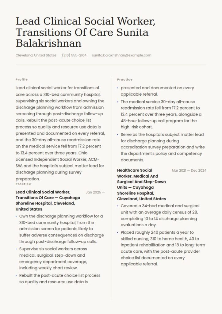 Healthcare Social Worker Resume Examples & Templates