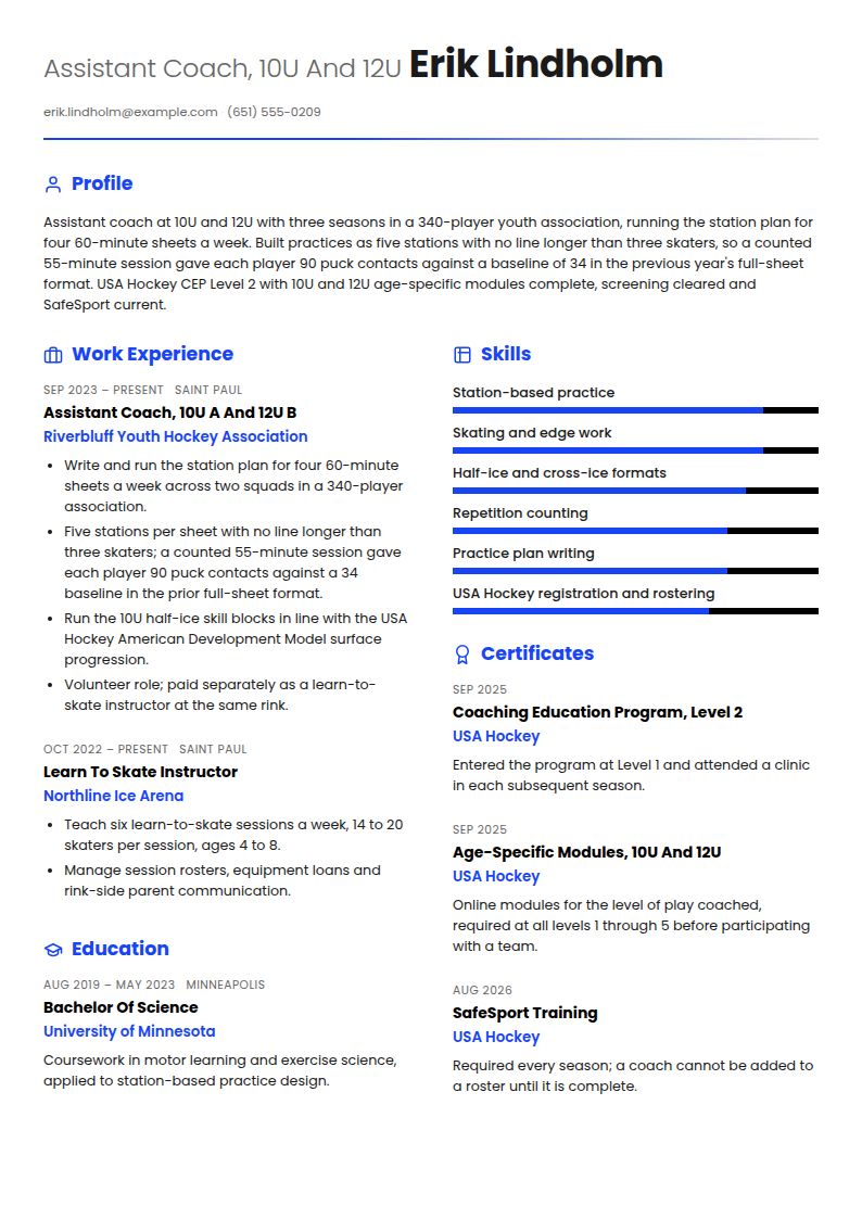Hockey Coach Resume Examples & Templates