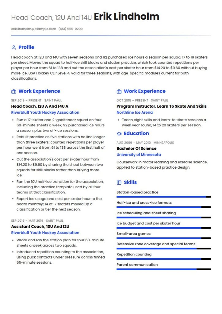Hockey Coach Resume Examples & Templates