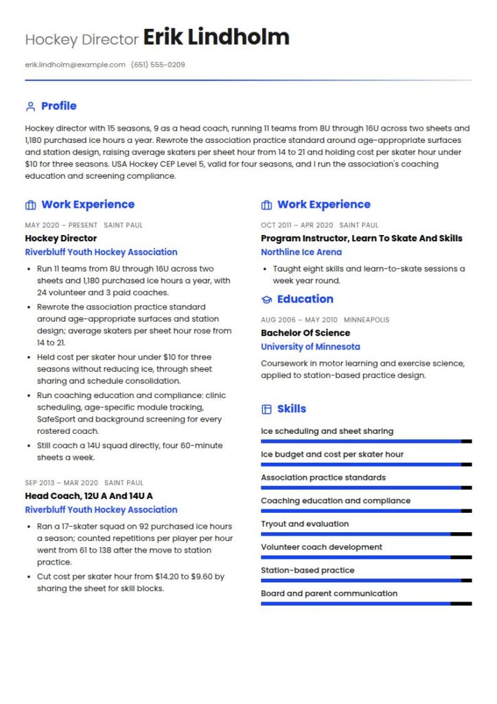 Hockey Coach Resume Examples & Templates