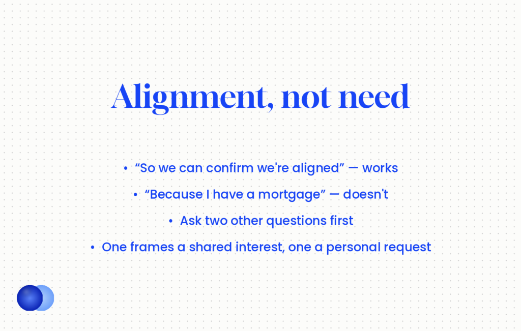 Wording for how to ask about salary in an interview — frame it as alignment rather than need