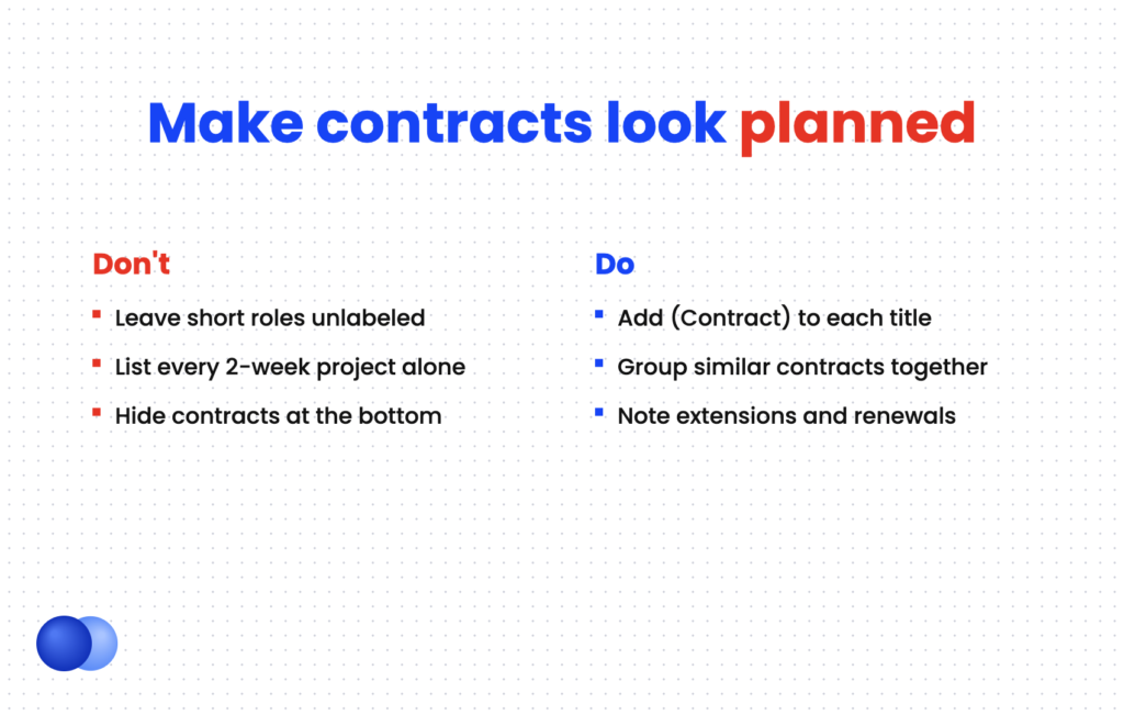 How to label contract work so short roles do not look like job hopping