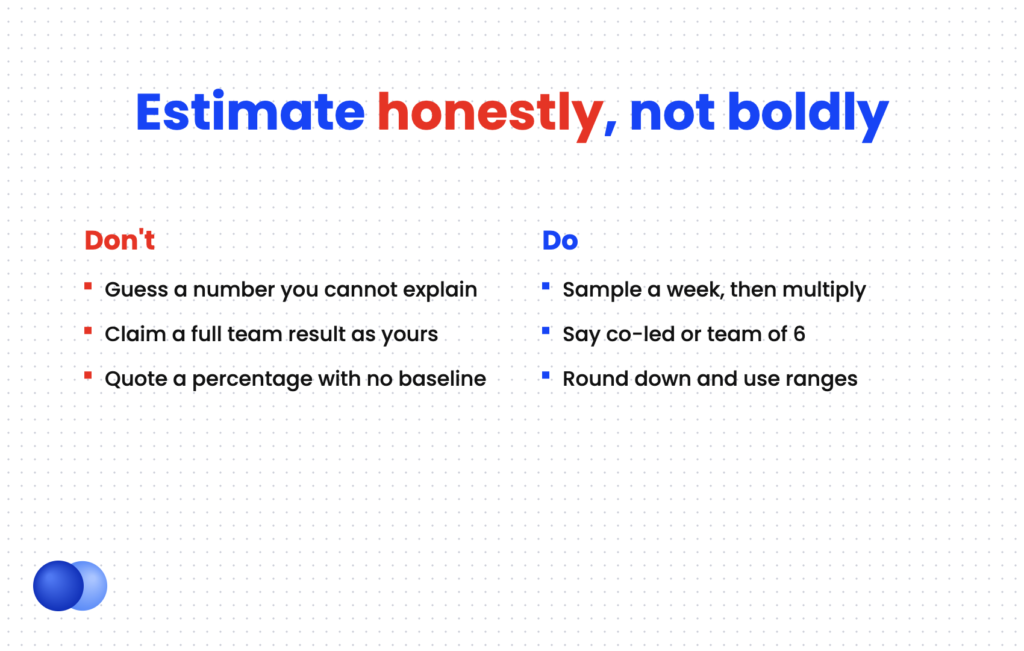 Do and don't guide to honest estimates when you quantify your resume