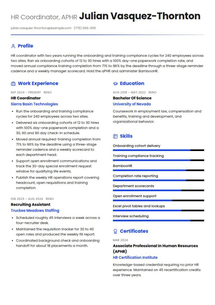 HR Coordinators Resume Examples & Templates