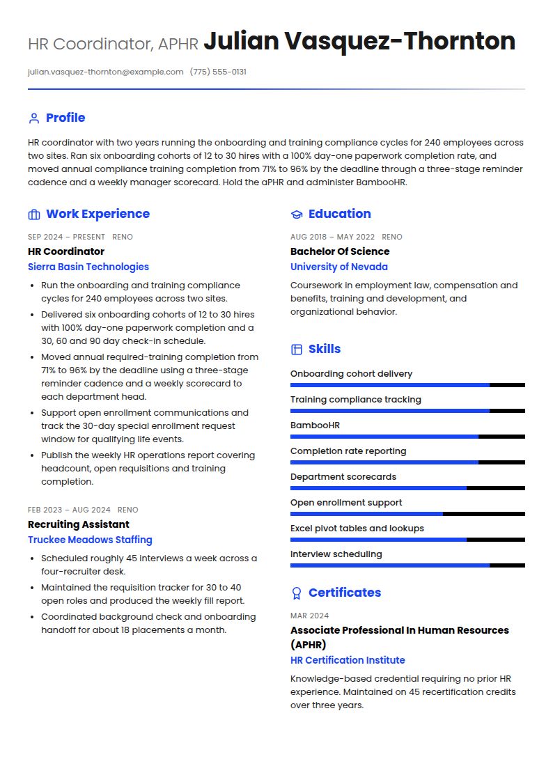 HR Coordinators Resume Examples & Templates