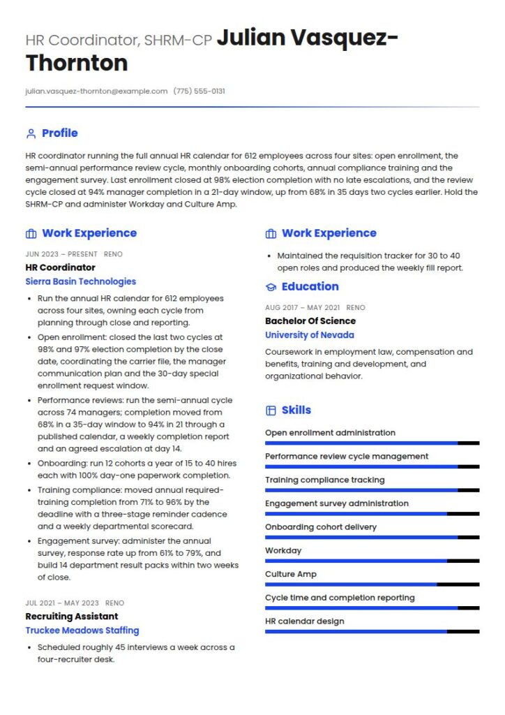HR Coordinators Resume Examples & Templates