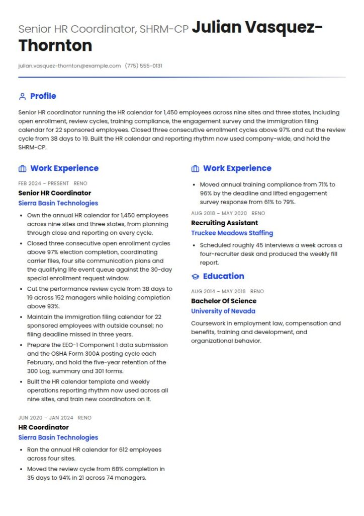 HR Coordinators Resume Examples & Templates