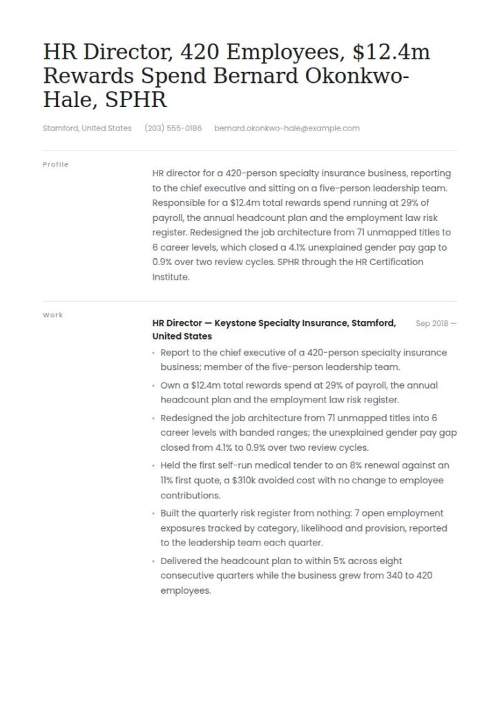 HR Director Resume Examples & Templates