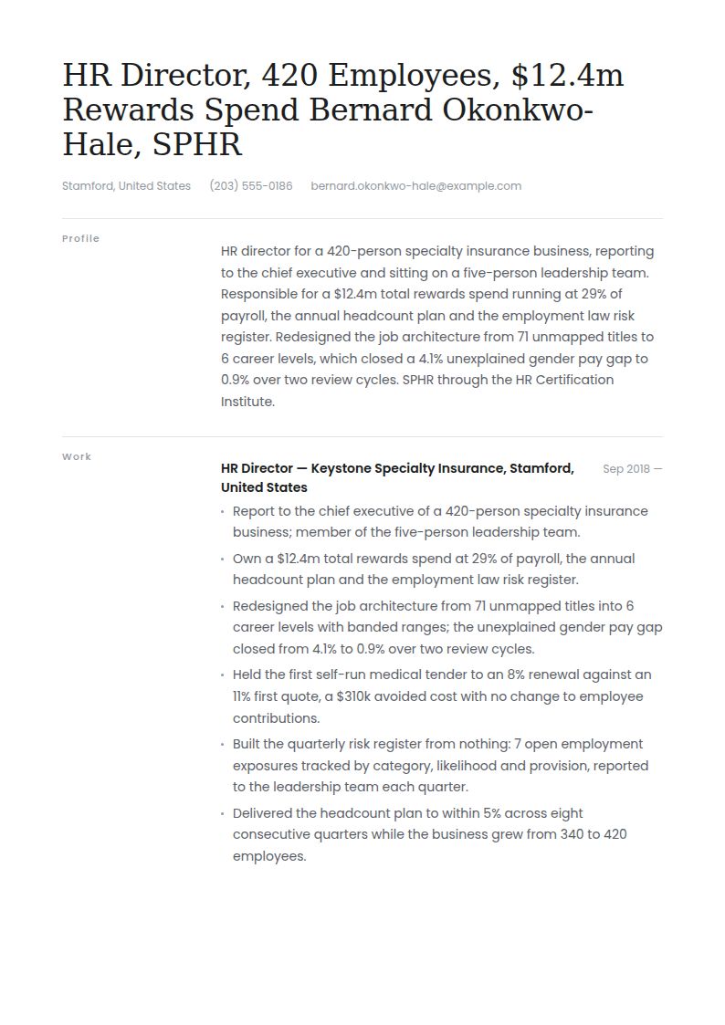HR Director Resume Examples & Templates