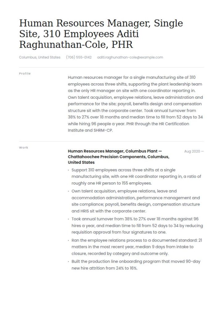 Human Resources Manager Resume Examples & Templates