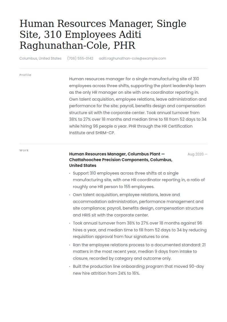 Human Resources Manager Resume Examples & Templates