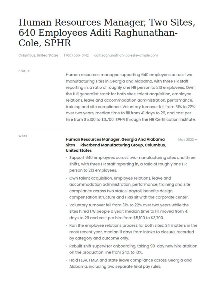 Human Resources Manager Resume Examples & Templates