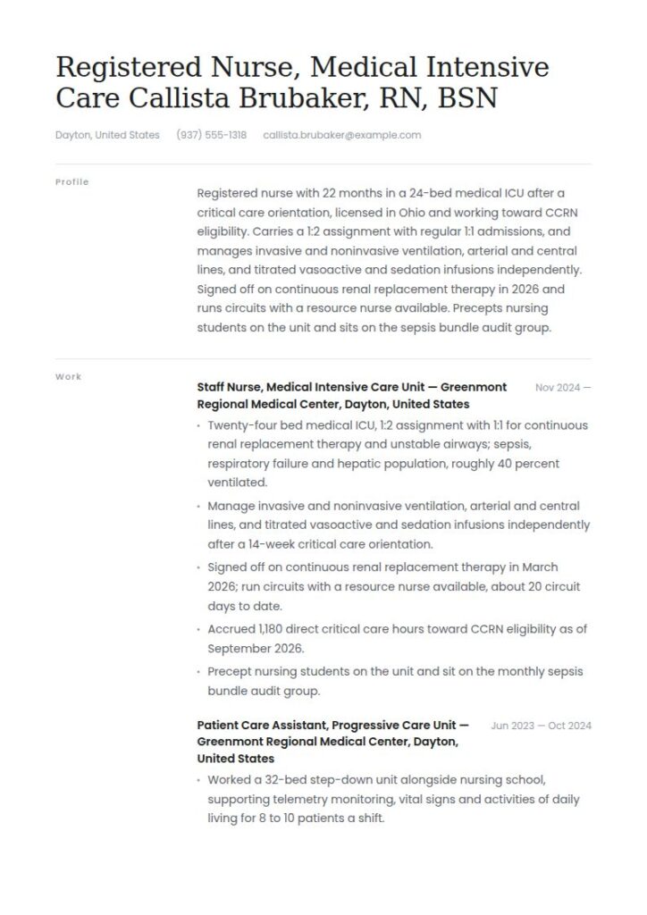 ICU Nurse Resume Examples & Templates