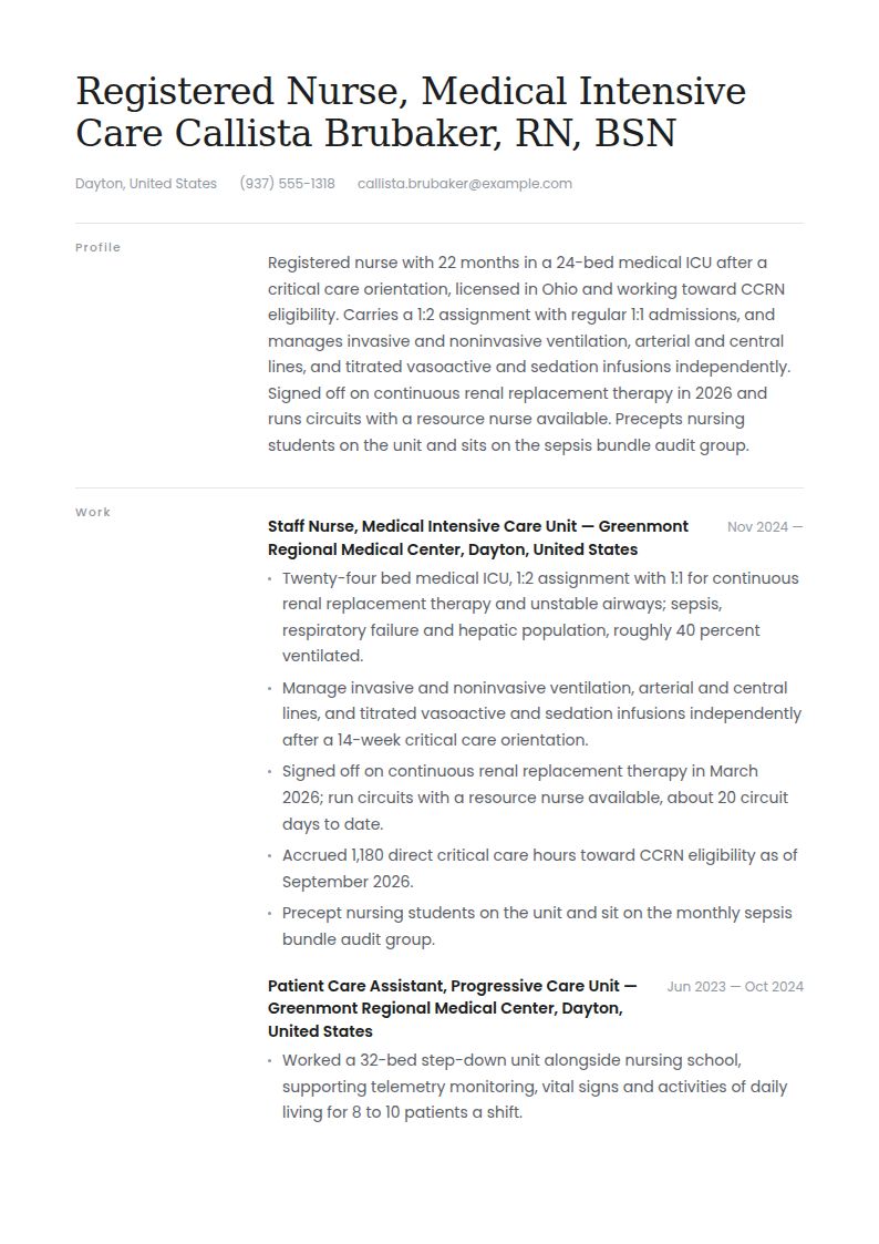 ICU Nurse Resume Examples & Templates