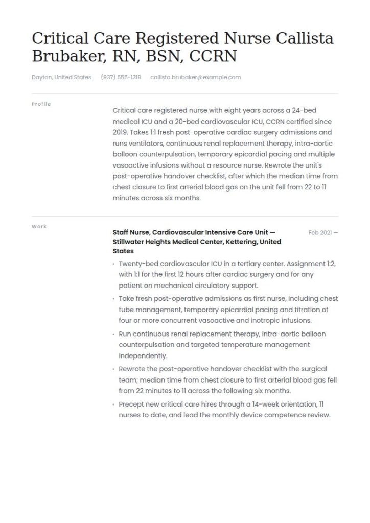 ICU Nurse Resume Examples & Templates