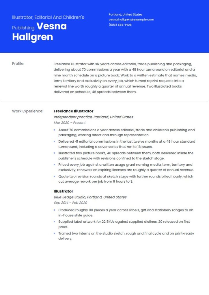 Illustrator Resume Examples & Templates