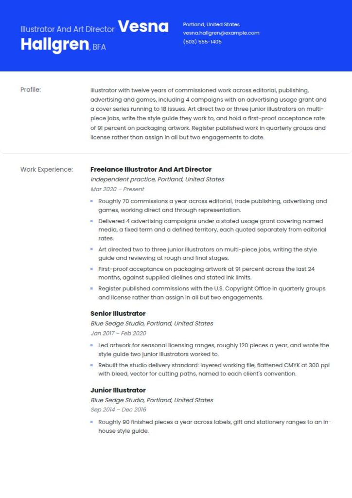 Illustrator Resume Examples & Templates