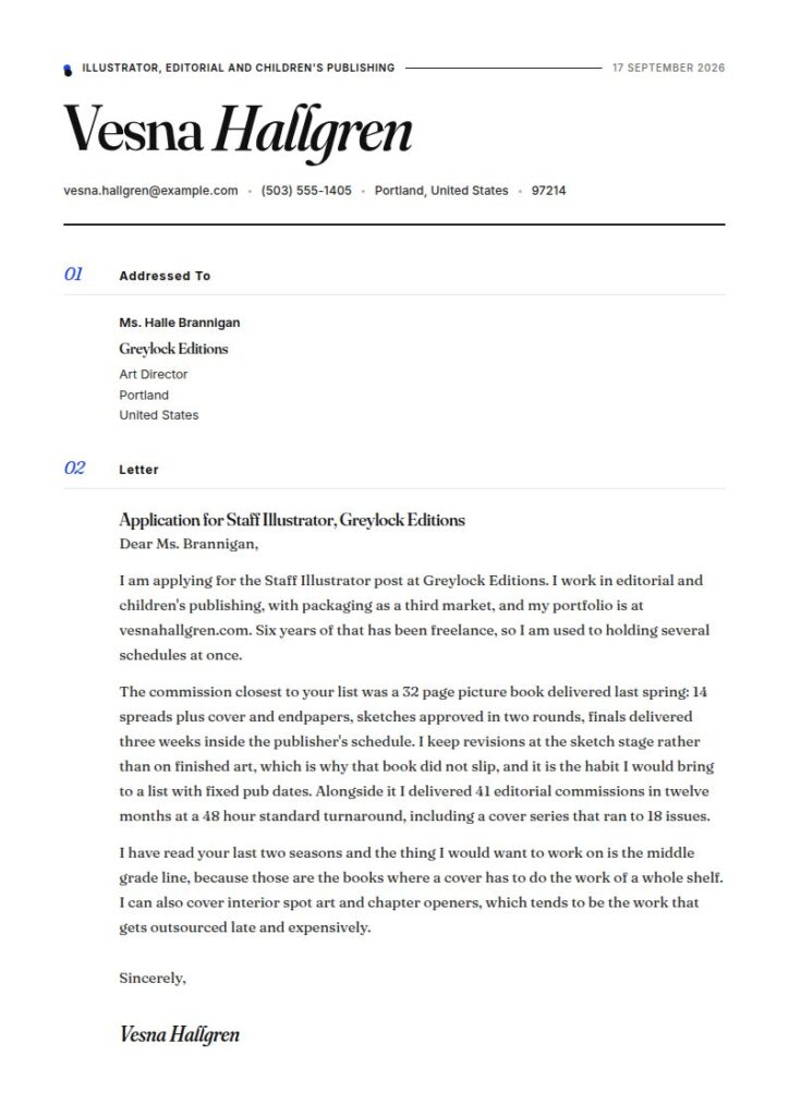 Illustrator Cover Letter Examples & Templates