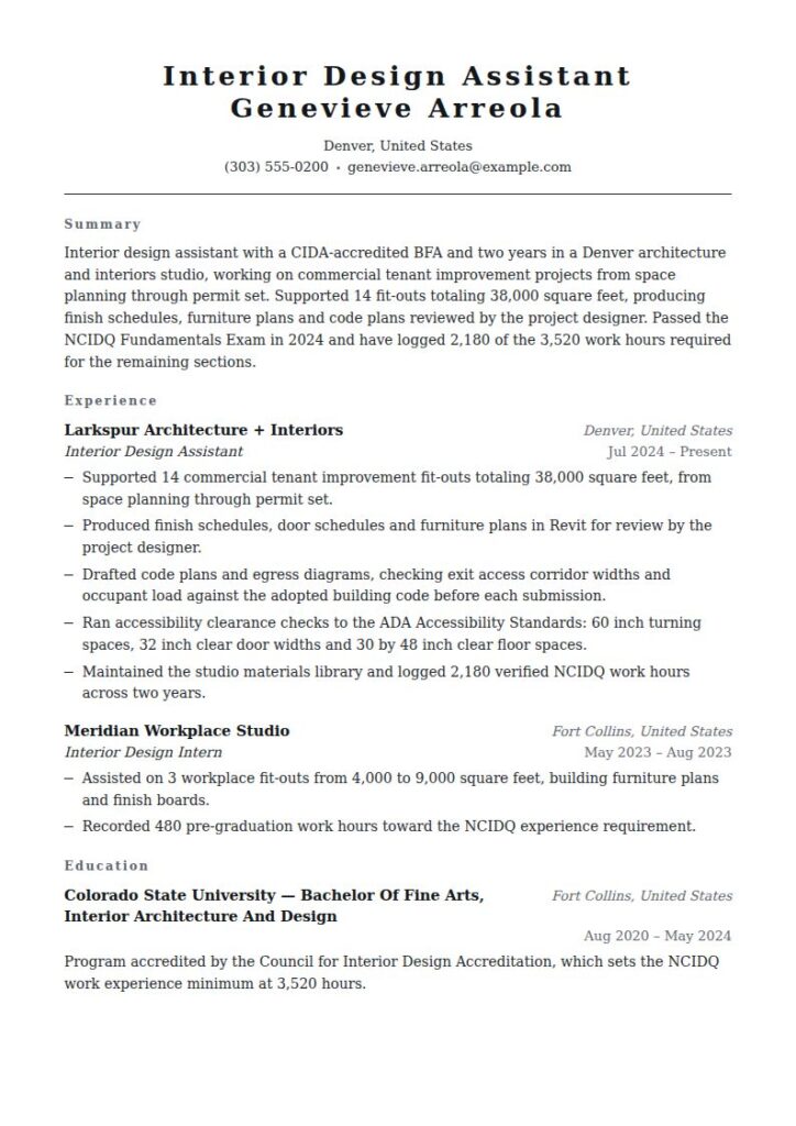 Interior Designer Resume Examples & Templates