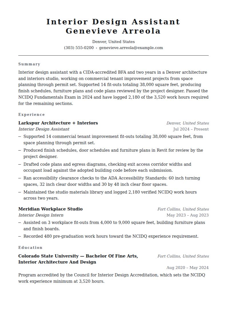 Interior Designer Resume Examples & Templates