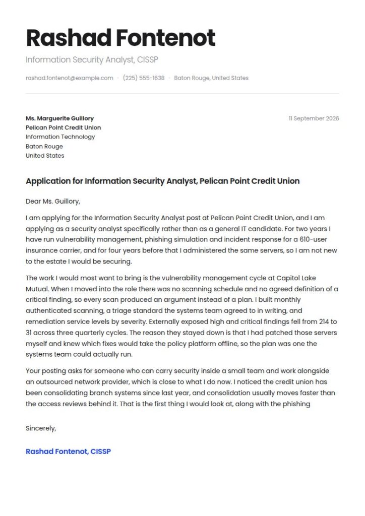 Information Technology Cover Letter Examples & Templates