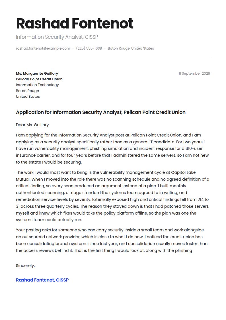 Information Technology Cover Letter Examples & Templates