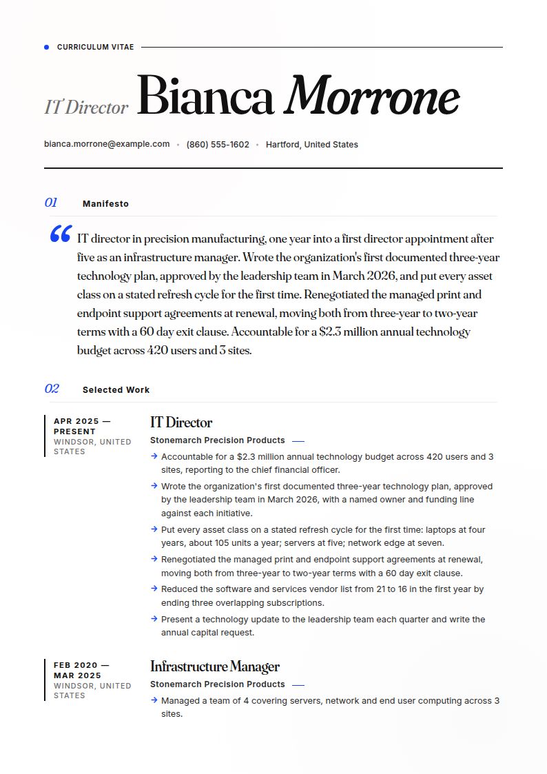 IT Director Resume Examples & Templates
