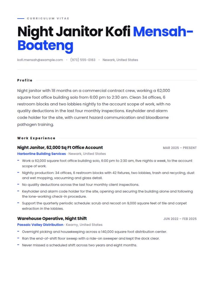 Janitor Resume Examples & Templates