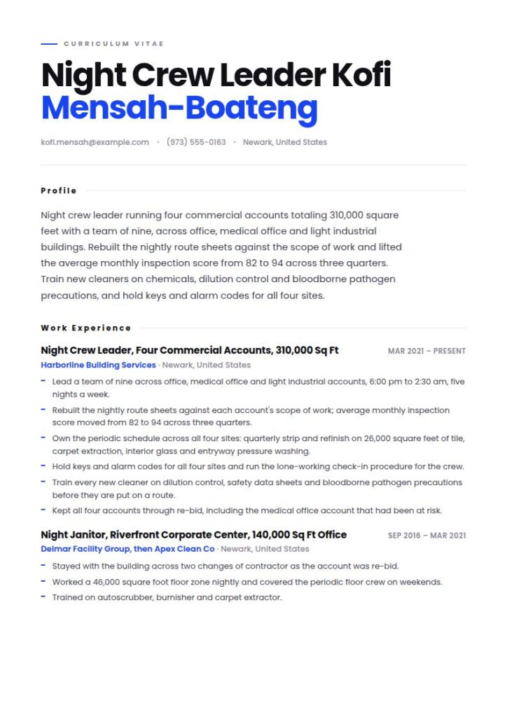 Janitor Resume Examples & Templates