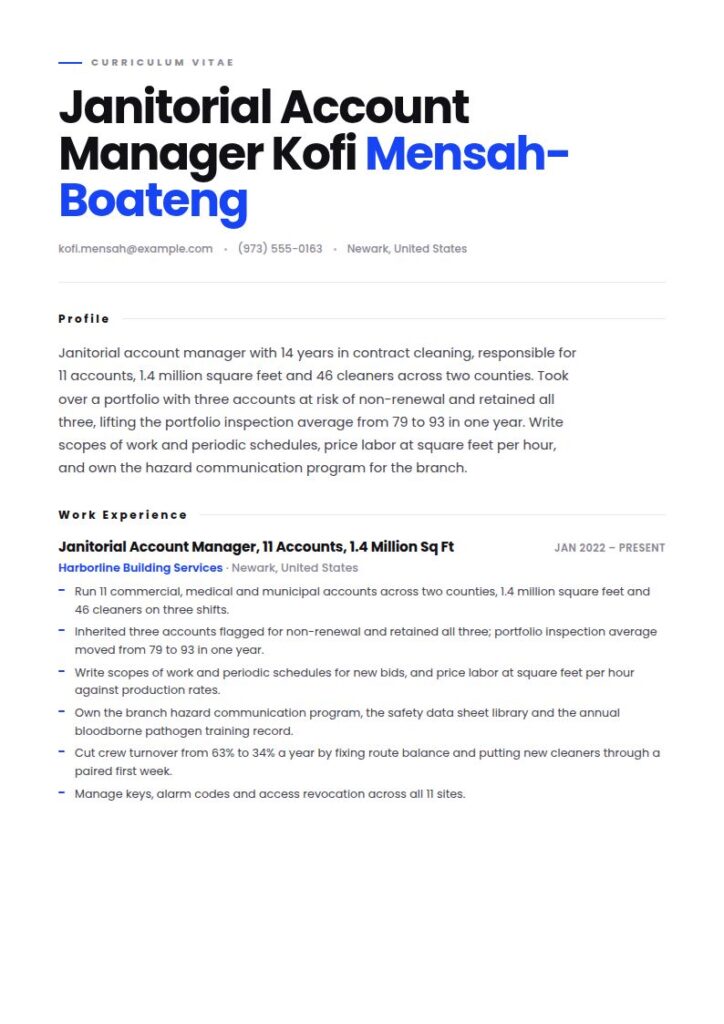 Janitor Resume Examples & Templates