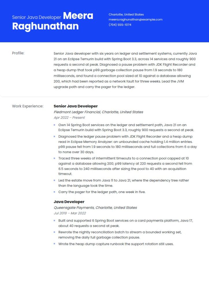 Java Developer Resume Examples & Templates