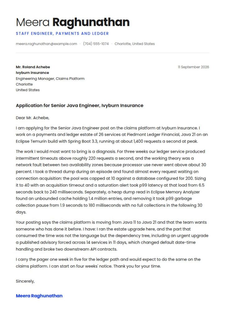 Java Developer Cover Letter Examples & Templates