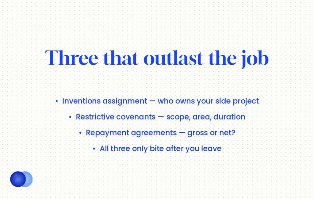 Three job offer letter clauses that create obligations outlasting the job