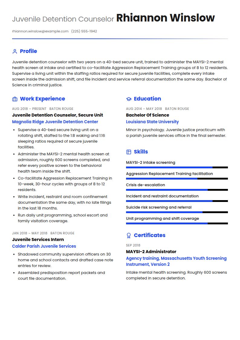 Juvenile Counselor
