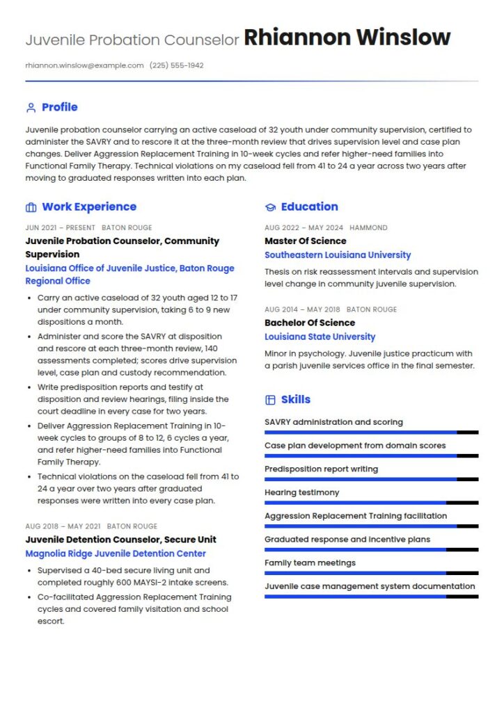 Juvenile Counselor Resume Examples & Templates