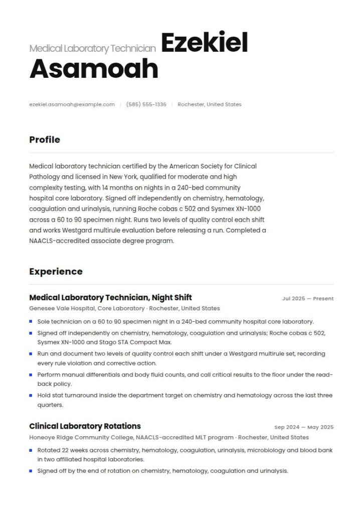 Lab Technician Resume Examples & Templates