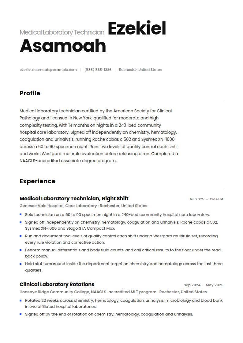 Lab Technician Resume Examples & Templates