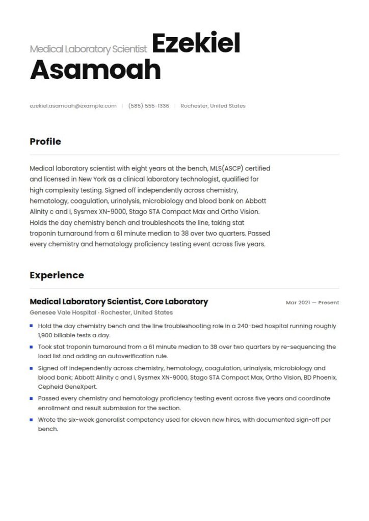 Lab Technician Resume Examples & Templates