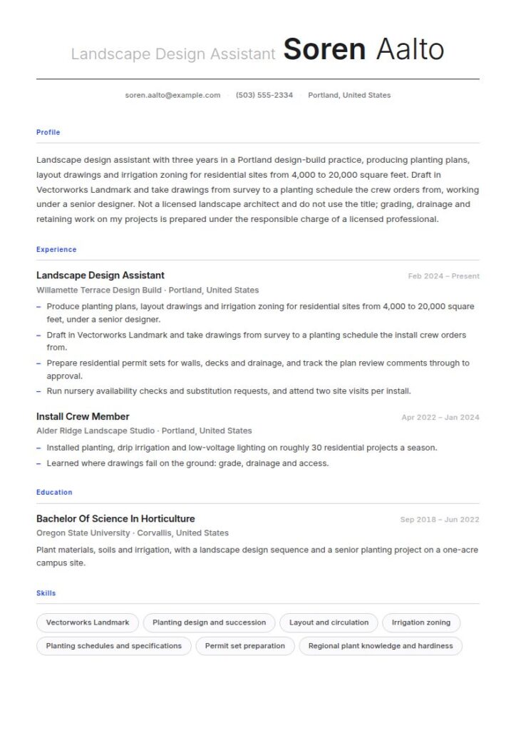 Landscape Designer Resume Examples & Templates