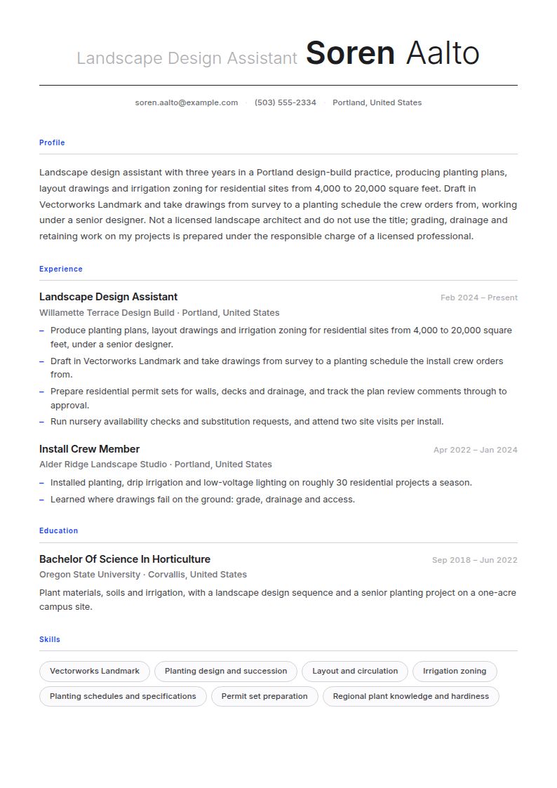 Landscape Designer Resume Examples & Templates