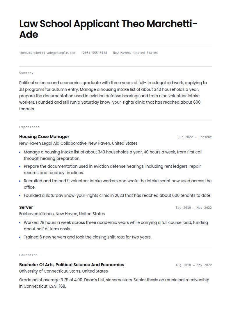 Law School Resume Examples & Templates