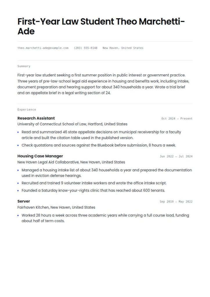 Law School Resume Examples & Templates