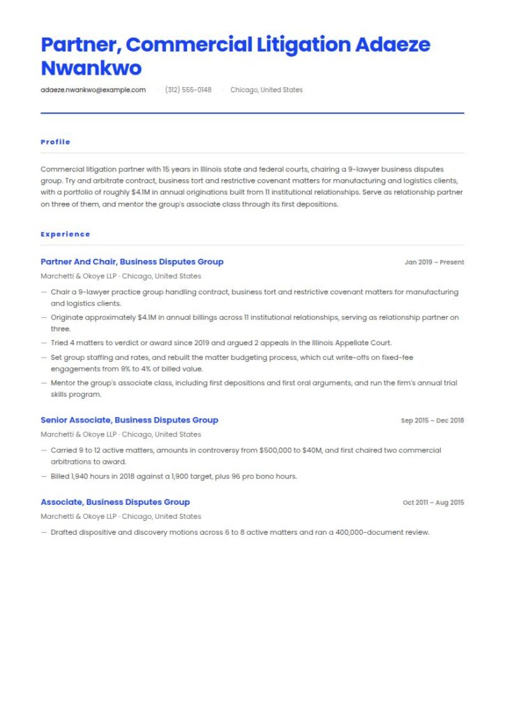 Lawyer Resume Examples & Templates
