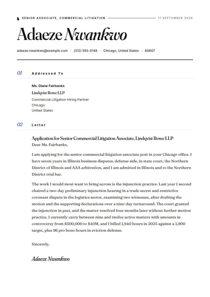 Lawyer Cover Letter Examples & Templates