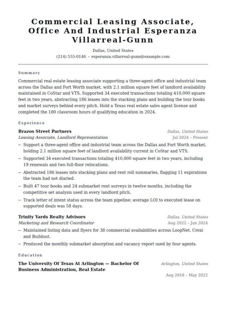 Leasing Agent Resume Examples & Templates