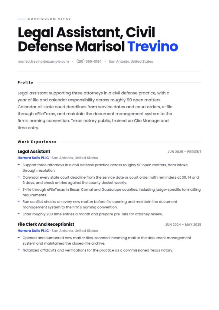 Legal Assistant Resume Examples & Templates