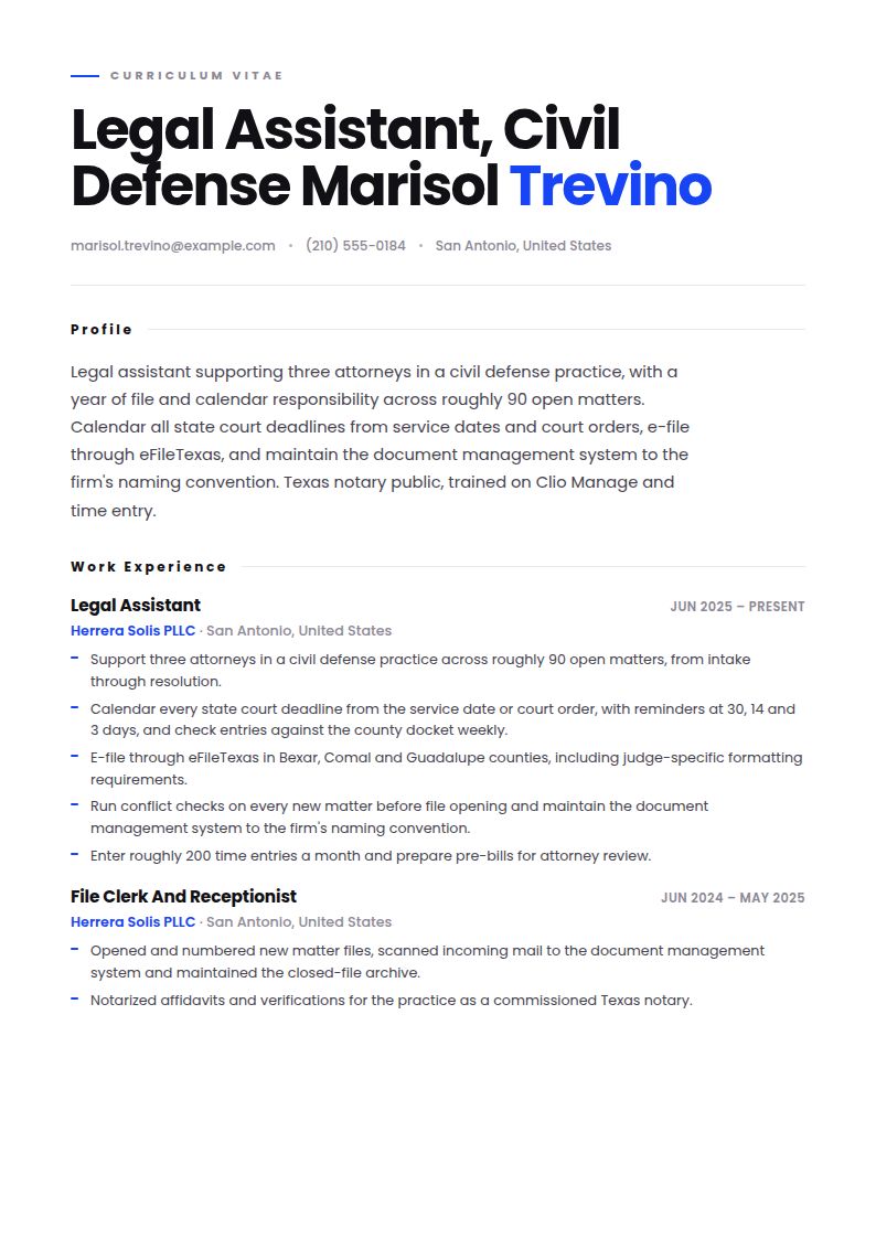 Legal Assistant Resume Examples & Templates