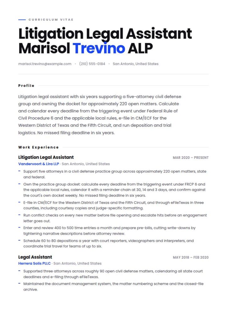 Legal Assistant Resume Examples & Templates